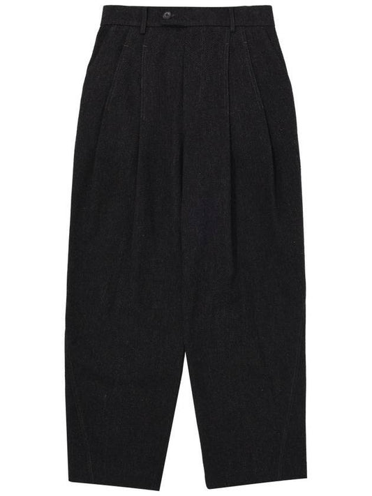 British Wool Wide Pants Black - MONTSENU - BALAAN 1