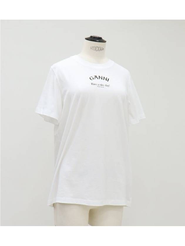 Logo O-neck short sleeve T-shirt - GANNI - BALAAN 4