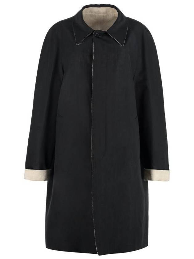 Reversible Linen Single Coat Black - MAISON MARGIELA - BALAAN 1