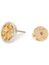 Miller Stud Earrings Silver Gold - TORY BURCH - BALAAN 8