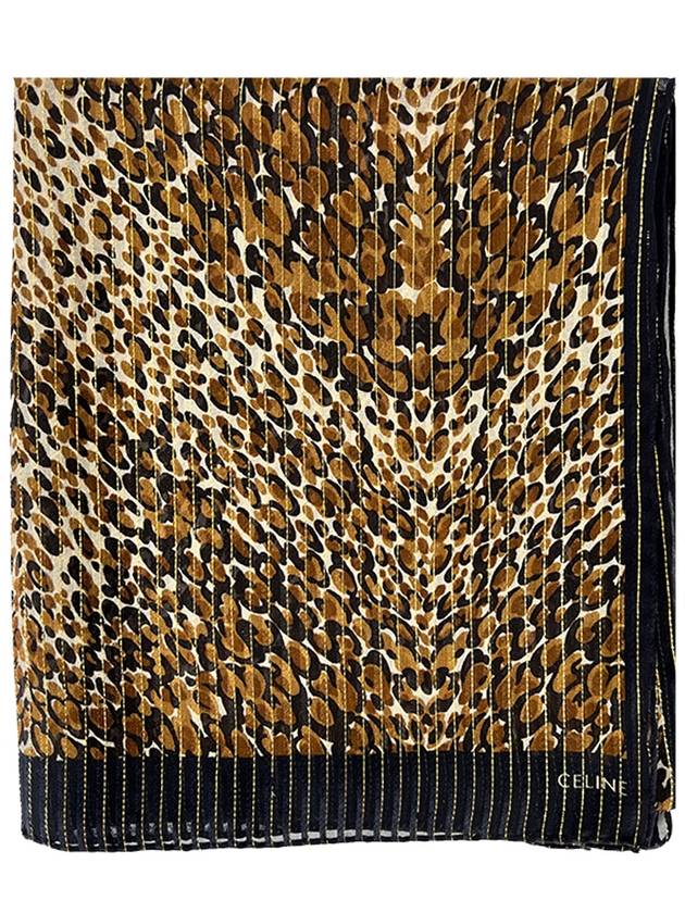 Leopard print lurex silk scarf 2AWF3972 - CELINE - BALAAN 9