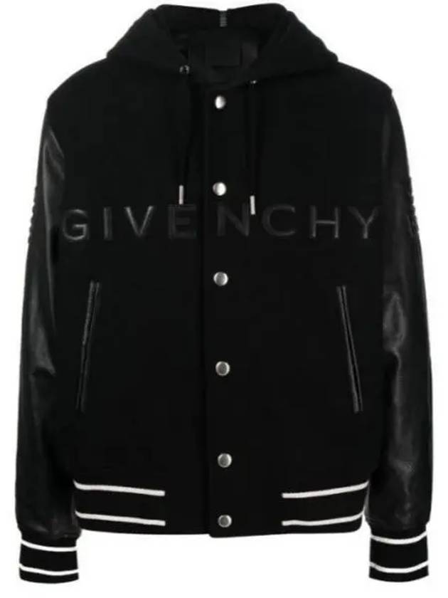 Men's Wool Blend Bomber Jacket Black - GIVENCHY - BALAAN 2