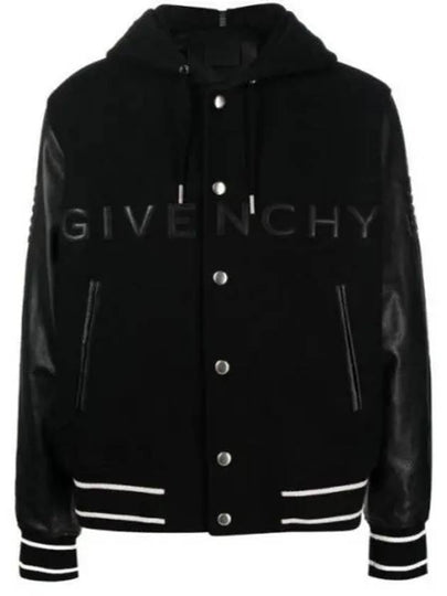 Men's Wool Blend Bomber Jacket Black - GIVENCHY - BALAAN 2