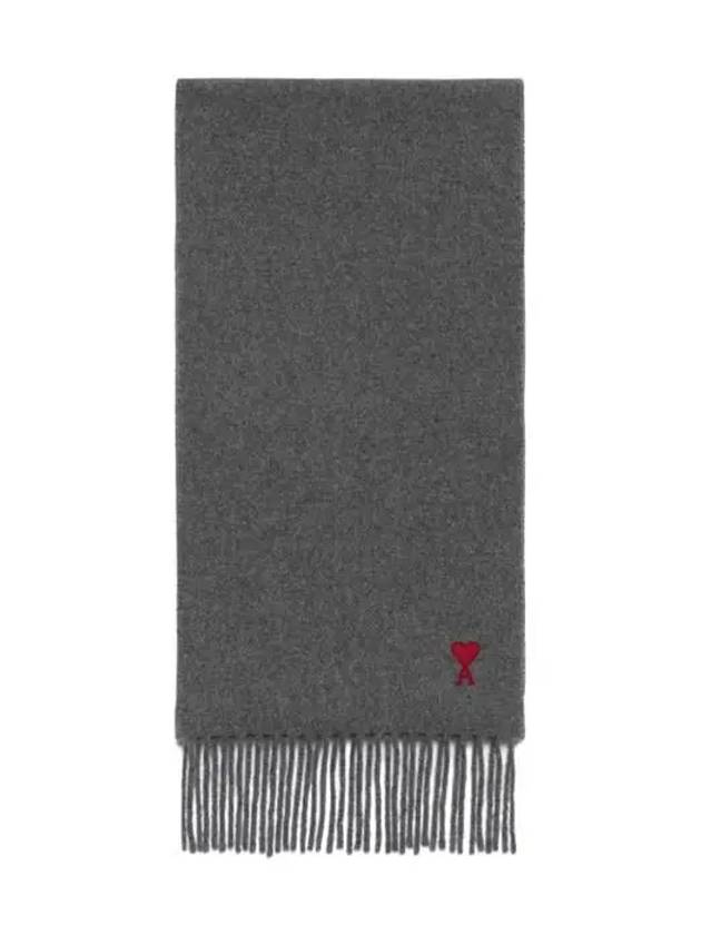 Small Heart Logo Classic Wool Scarf Dark Grey - AMI - BALAAN 2