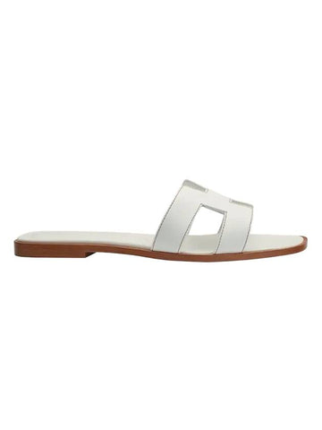 Oran Calfskin Slippers Blanc - HERMES - BALAAN 1