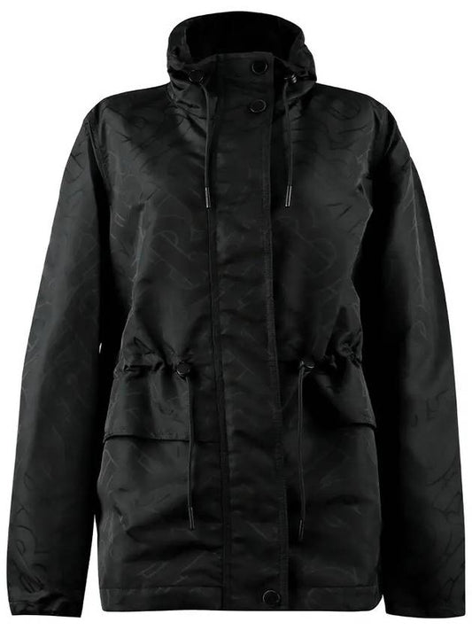 Monogram Motif Funnel Neck Jacket Black - BURBERRY - BALAAN.