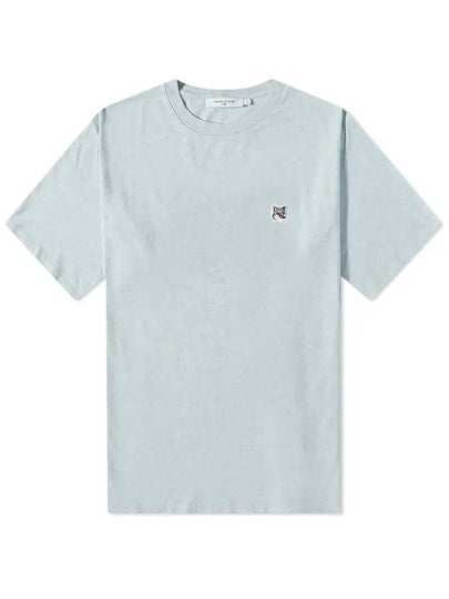 Grey Fox Head Patch Classic Short Sleeve T-Shirt Light Blue - MAISON KITSUNE - BALAAN 2