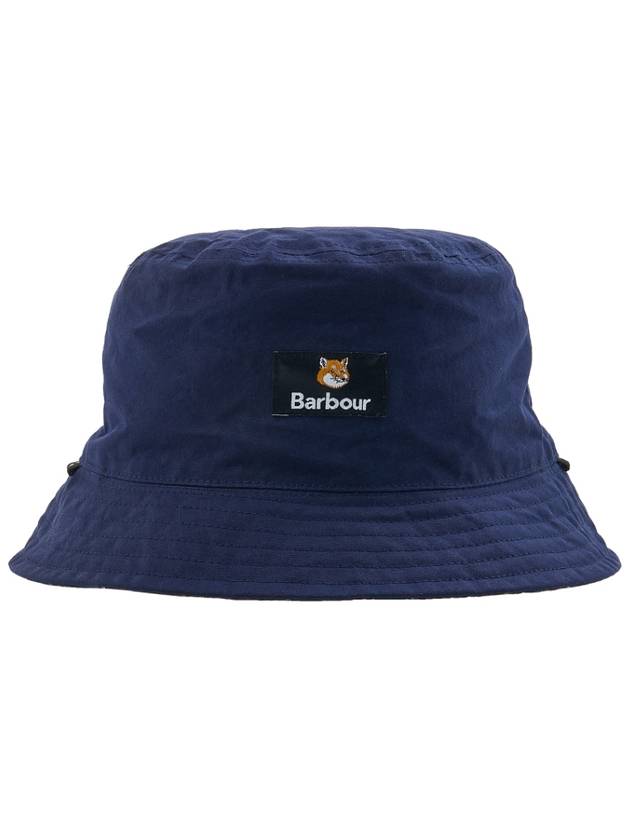 Cotton Reversible Bucket Hat Navy - BARBOUR - BALAAN 4