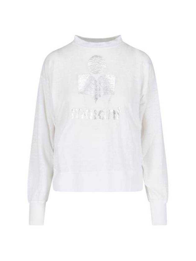 Klowia Logo Print Linen Sweatshirt White - ISABEL MARANT - BALAAN 2