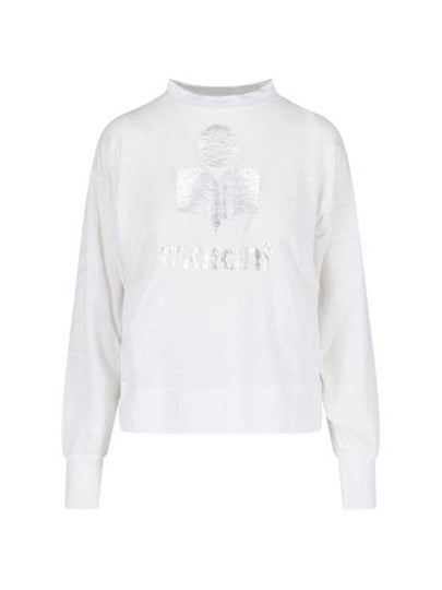 Klowia Logo Print Linen Sweatshirt White - ISABEL MARANT - BALAAN 2