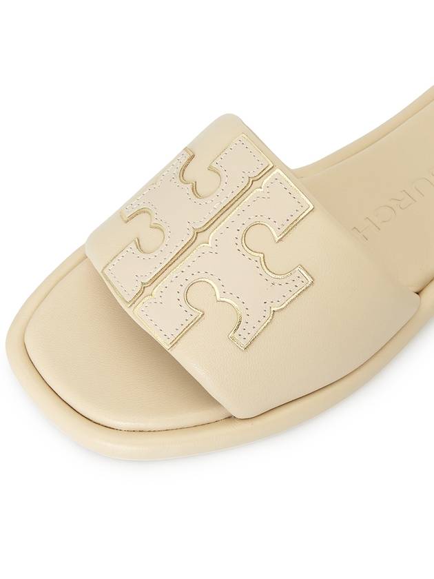 Double T Slide Slippers Beige - TORY BURCH - BALAAN 8