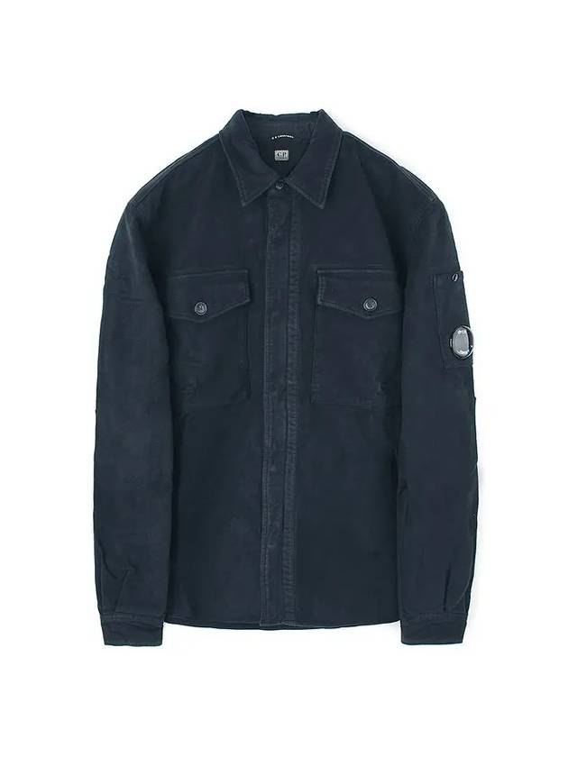 Lens Two Pocket Shirt Zip Up Jacket Navy - CP COMPANY - BALAAN 1