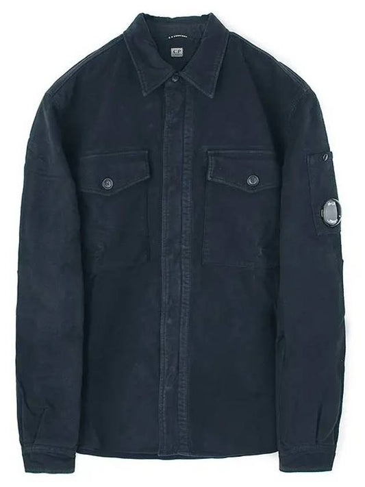 Lens Two Pocket Shirt Zip Up Jacket Navy - CP COMPANY - BALAAN 1