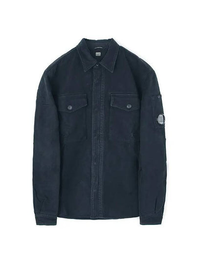 Lens Two Pocket Shirt Zip Up Jacket Navy - CP COMPANY - BALAAN 2