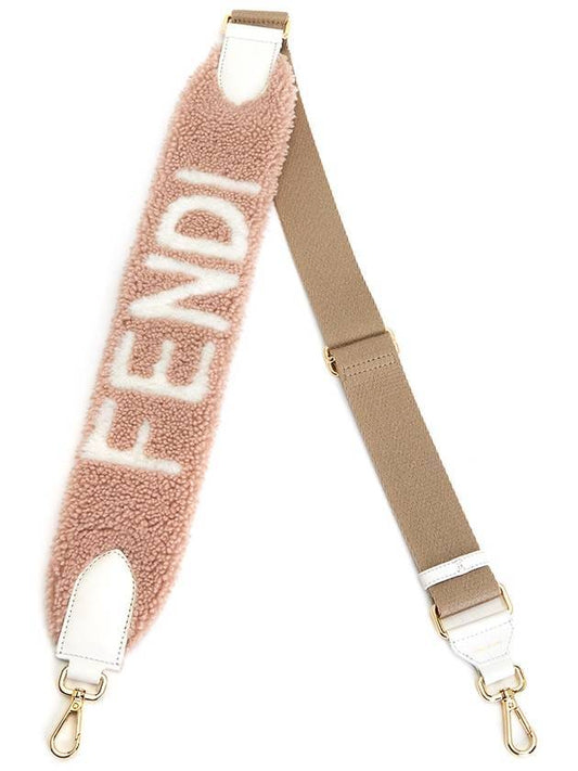 logo leather fleece strap pink - FENDI - BALAAN.