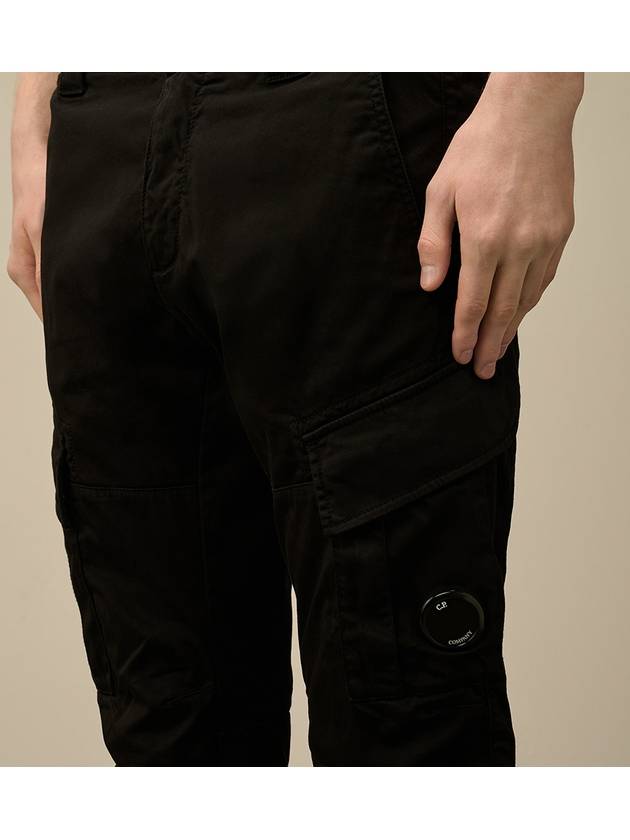 Stretch Sateen Cargo Lens Straight Pants Black - CP COMPANY - BALAAN 3