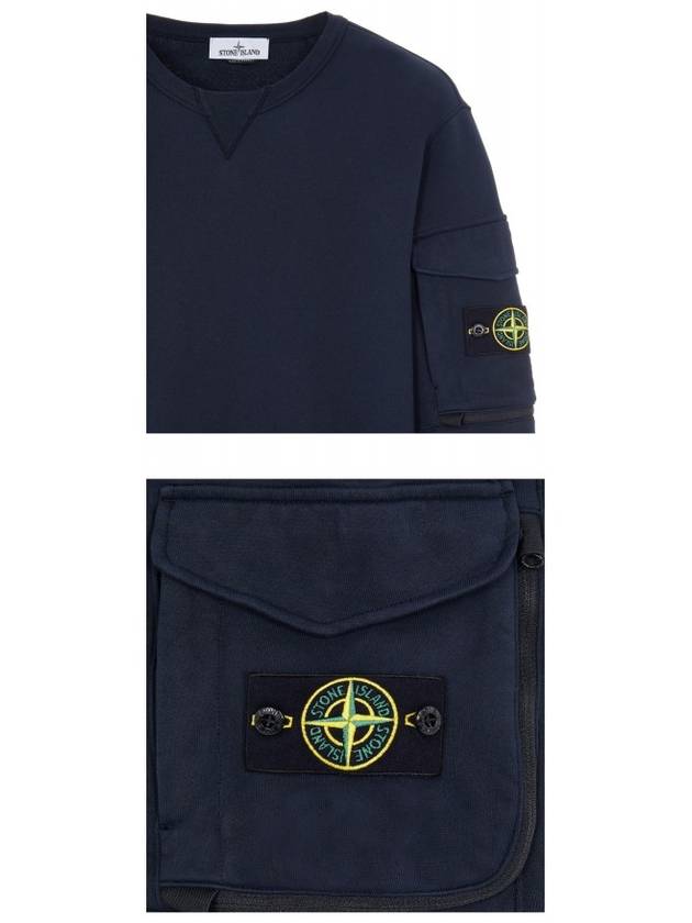 Waffen Patch Zipper Pocket Sweatshirt Avio Blue - STONE ISLAND - BALAAN 6