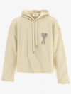 Crystal Heart Logo Hoodie Beige - AMI - BALAAN 2