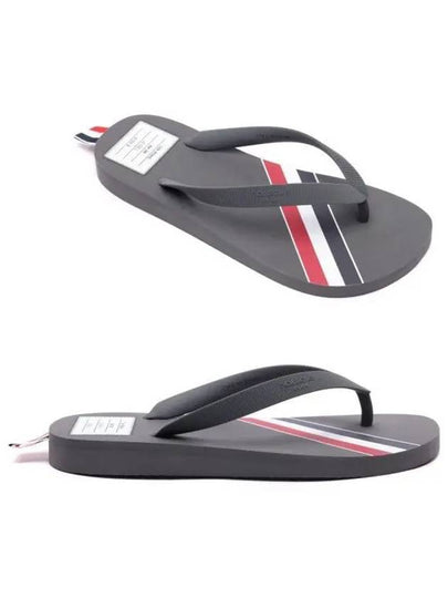 Three Stripe Flip Flops Medium Grey - THOM BROWNE - BALAAN 2