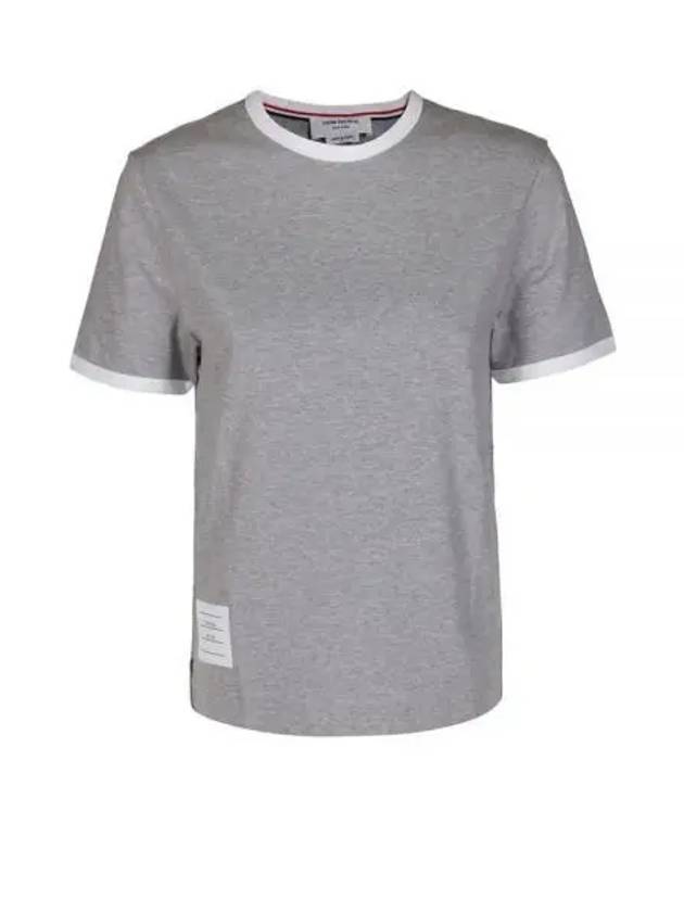 Asymmetric Hem Short Sleeve T-Shirt Grey - THOM BROWNE - BALAAN 2