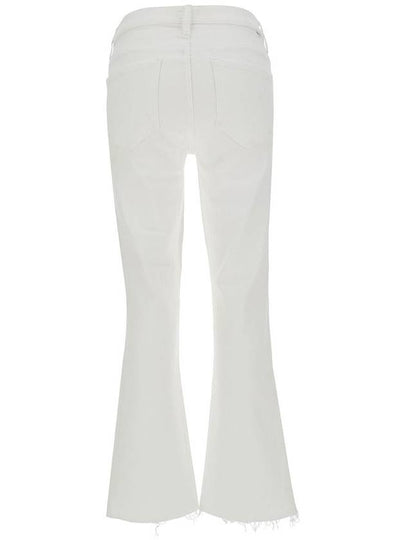 White Cropped Jeans With Flared Bottom In Cotton Blend Denim Woman - MOTHER - BALAAN 2