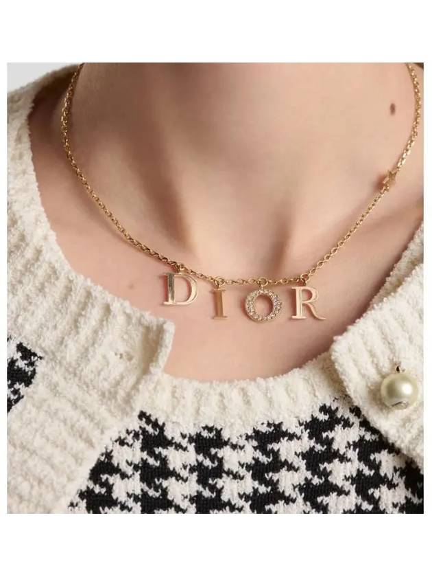 Revolution White Crystal Necklace Gold - DIOR - BALAAN 4