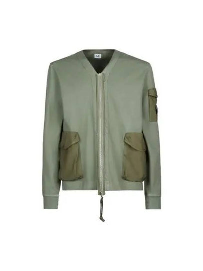 Men's Logo Patch Zip-Up Jacket Bronze Green - CP COMPANY - BALAAN 2