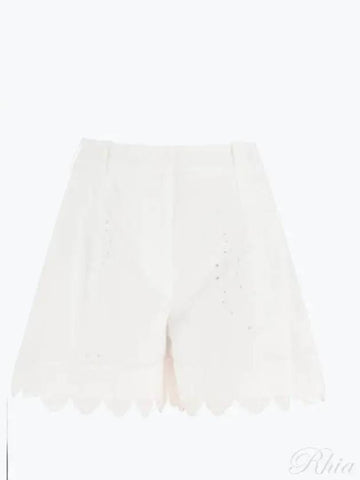 Embroidered cotton shorts 4069T 1014WHITEWHITE - SIMONE ROCHA - BALAAN 1