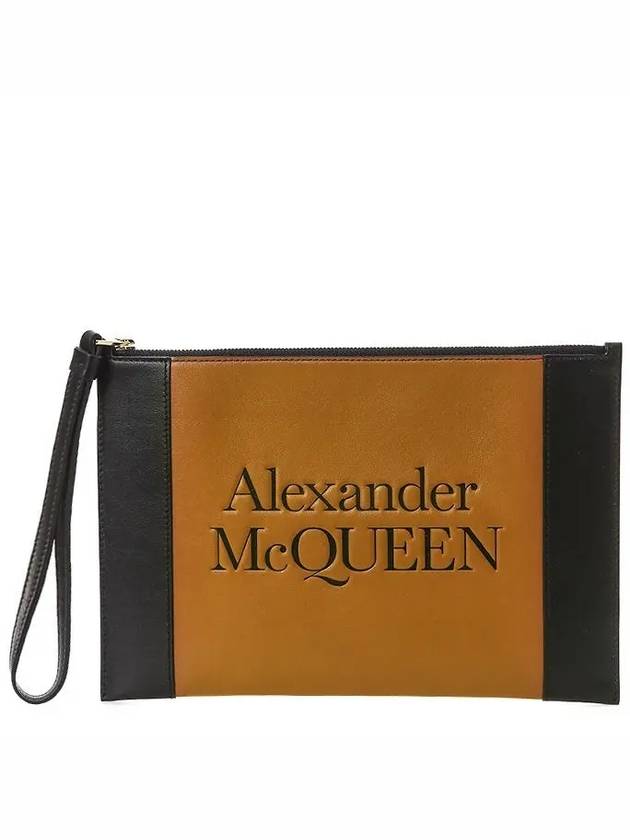 Engraved logo hand strap clutch bag 633063 1X3H0 2550 - ALEXANDER MCQUEEN - BALAAN 1