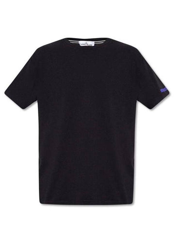 Micro Graphic Arm Logo Printing Short Sleeve T-Shirt  Black - STONE ISLAND - BALAAN 1