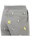 Bird Bee Embroidered Loopback Cotton Sweat Shorts Grey - THOM BROWNE - BALAAN 11