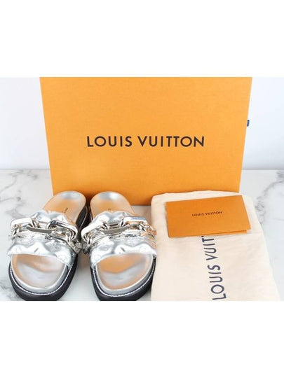 LV Sunset Flat Comfort Mule Silver 36 230 - LOUIS VUITTON - BALAAN 2