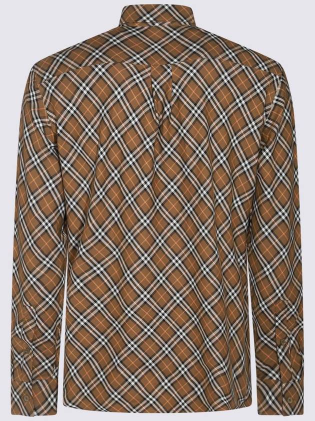 B Shield Embroidered Check Cotton Long Sleeve Shirt Oxide - BURBERRY - BALAAN 3