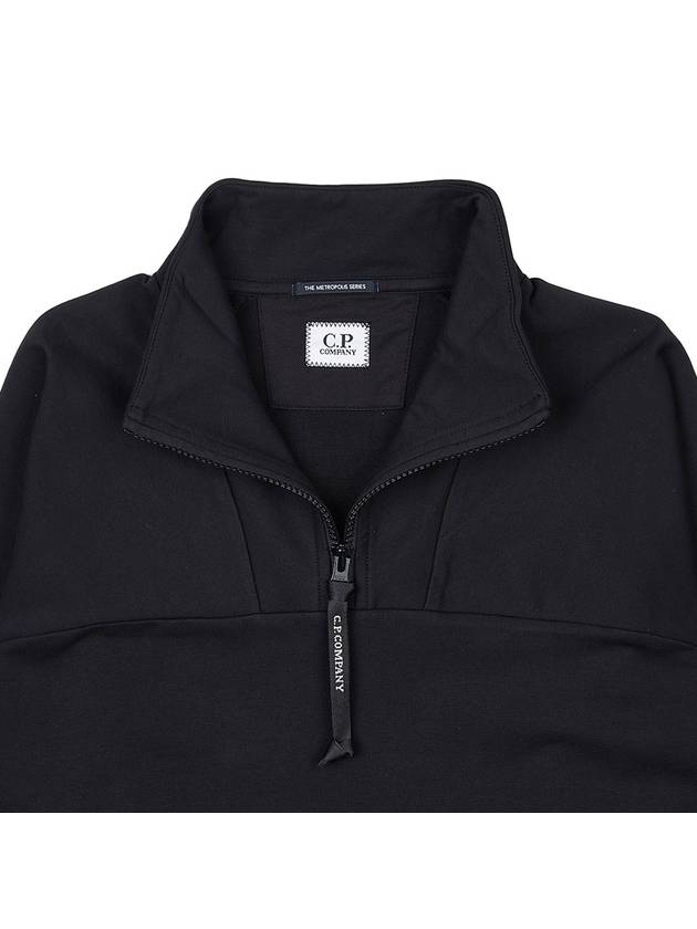 Metropolis Series Stretch Fleece Reverse Sweatshirt Black - CP COMPANY - BALAAN 4