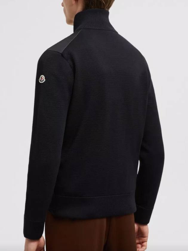 Padded Wool Cardigan Black - MONCLER - BALAAN 4