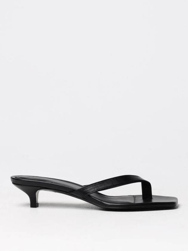 leather heel flip flops black - TOTEME - BALAAN 2