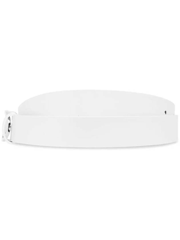 B1DR 25 Enamelled Buckle Leather Belt White - DIESEL - BALAAN 4