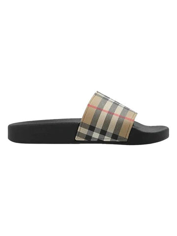 Check FURLEY Slippers Beige - BURBERRY - BALAAN 1