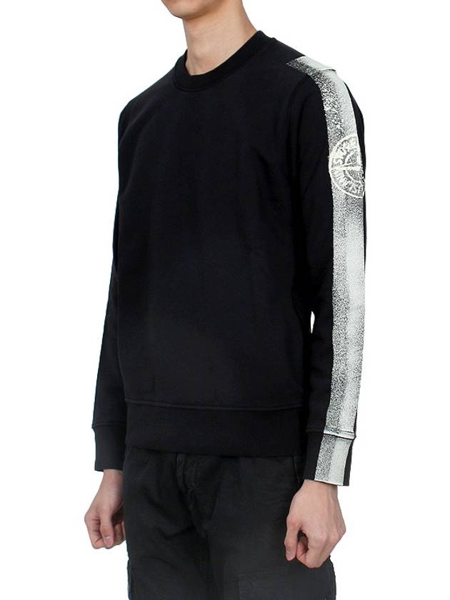 Washing Wappen Arm Logo Round Sweatshirt Black - STONE ISLAND - BALAAN 4