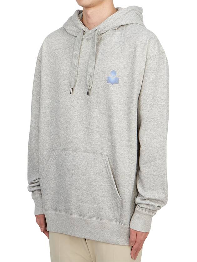 Matte Logo Print Hoodie Grey - ISABEL MARANT - BALAAN 3