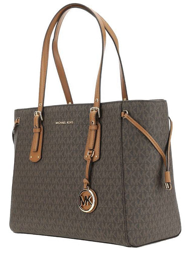 Voyager Small Logo Tote Bag Brown - MICHAEL KORS - BALAAN 1