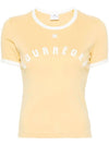 Logo Print Short Sleeve T-shirt Yellow - COURREGES - BALAAN 1