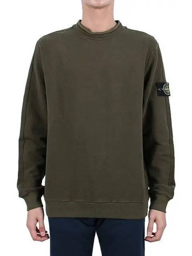 Stretch Cotton Fleece Mock Turtleneck Sweatshirt Olive Green - STONE ISLAND - BALAAN 2