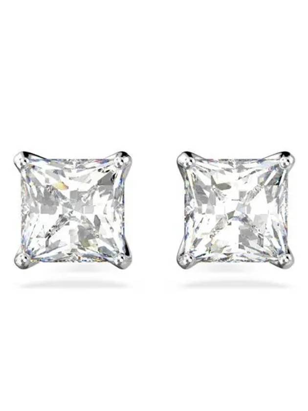 Stilla Attract Princess Cut Stud Earrings Silver - SWAROVSKI - BALAAN 3