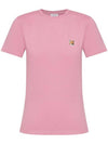 Fox Head Patch Regular Short Sleeve T-Shirt Pink - MAISON KITSUNE - BALAAN 1