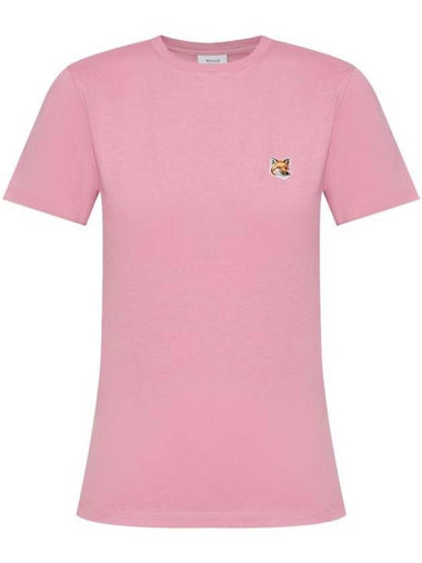 Fox Head Patch Regular Short Sleeve T-Shirt Pink - MAISON KITSUNE - BALAAN 1