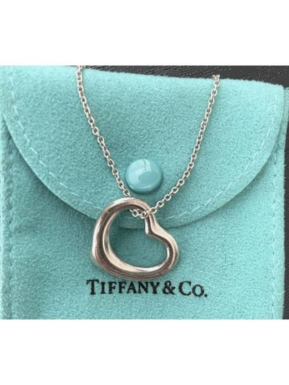 Silver Open Heart Necklace Elsa Peretti 16mm Necklace 29667233 - TIFFANY & CO. - BALAAN 2