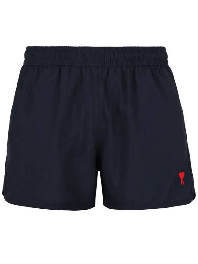 Heart Logo Swim Shorts Navy - AMI - BALAAN 3