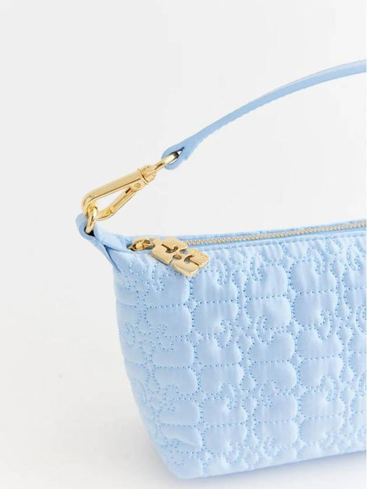 Small butterfly pouch satin bag blue - GANNI - BALAAN 2