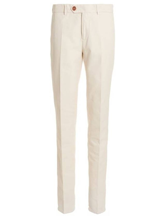 Cotton Chino Straight Pants Beige - BRUNELLO CUCINELLI - BALAAN 2